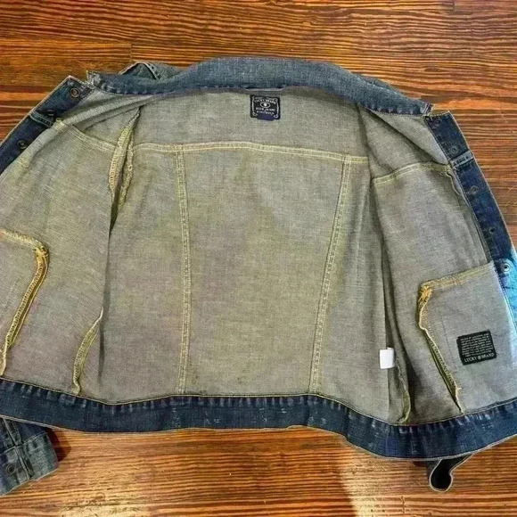 NWOT hand painted Lucky Brand ATL  Atlanta Denim Jacket Sz Xl - Picture 5 of 8